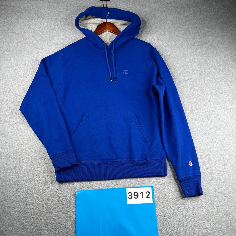 Champion Hoodie Sweatshirt Royal Blue Pocket Mens Small Casual Pullover